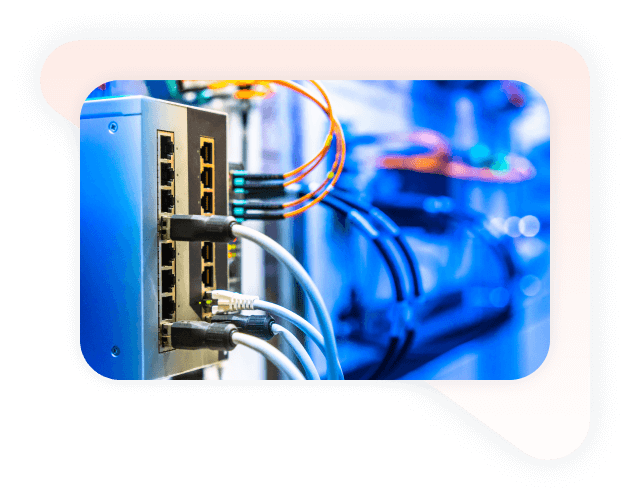 Representação do cabeamento de uma rede de internet em uma empresa